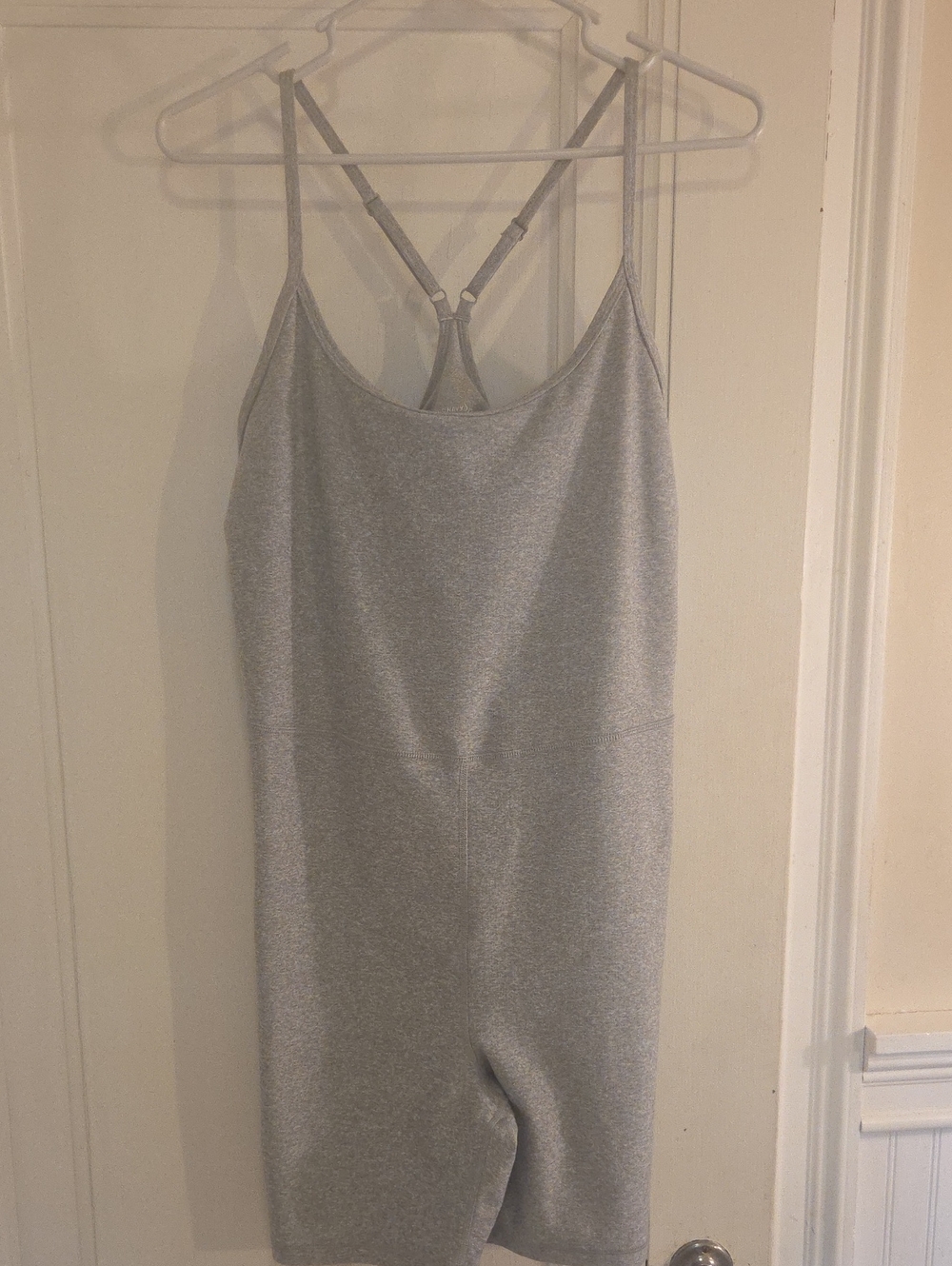 Women's Silver Gray Strappy Stretch Romper